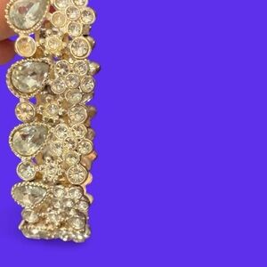 Silver tone crystal rhinestone chunky bracelet